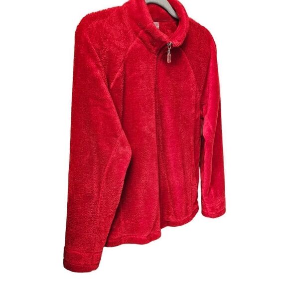 DANSKIN NOW Women's Red Warm Fleece Jacket - Picture 3 of 12